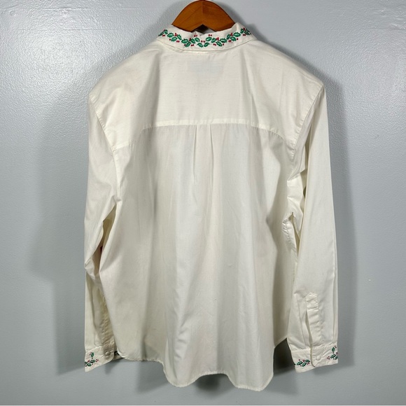 Karen Scott Vintage Cream Teddy Bear Holiday Button-Down Shirt NWT Size XL - Picture 3 of 17